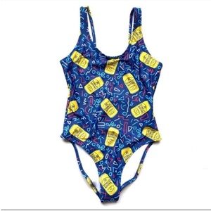 SHINESTY Sam Adams Blue  Yellow Summer Ale One Piece Swimsuit Size med